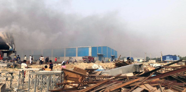 मोरङको राठी इन्डष्ट्रिजमा आगलागी